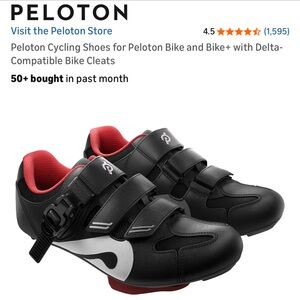 Peloton Black and Red Men's Athletic Cycling Shoes with Secure Straps Size 13
